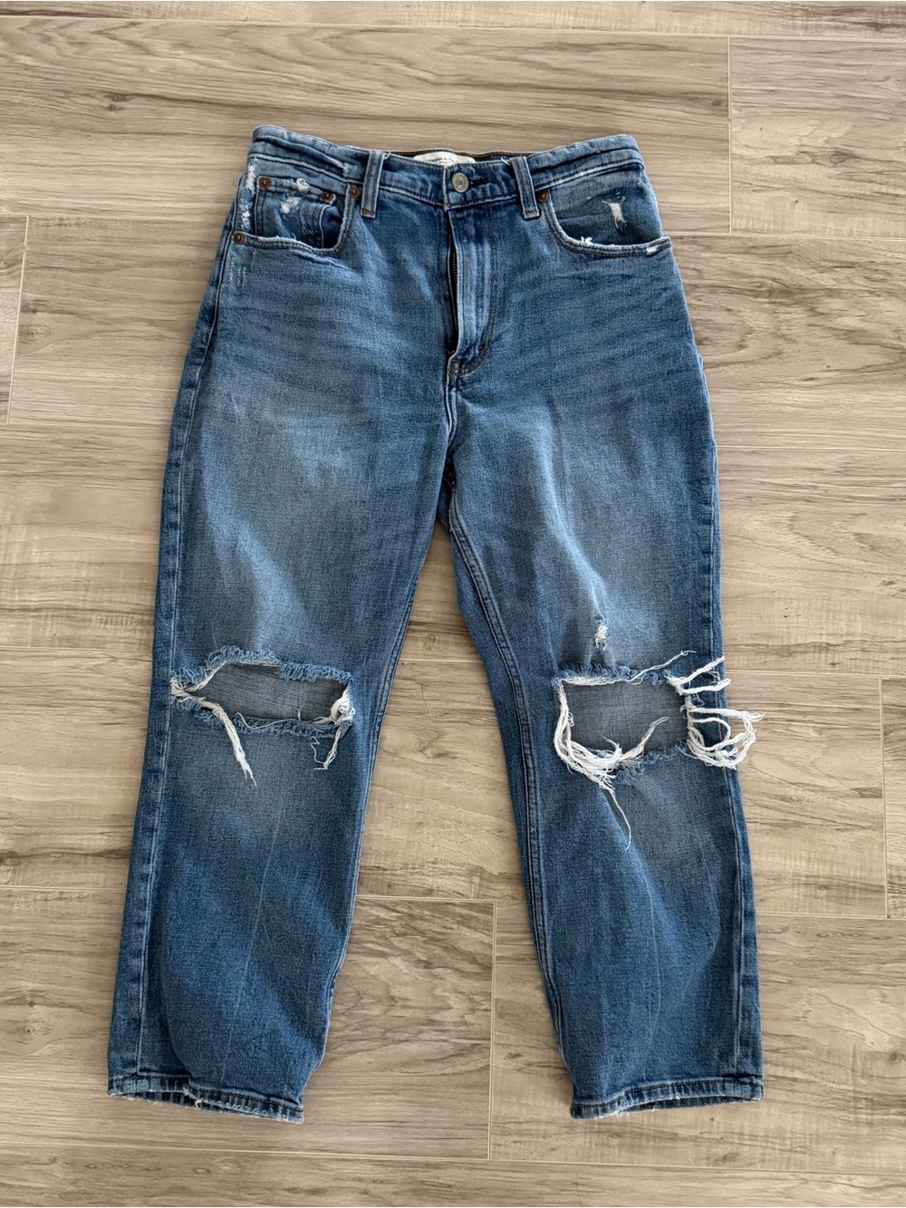 A&F Ankle Straight Ultra High Rise
